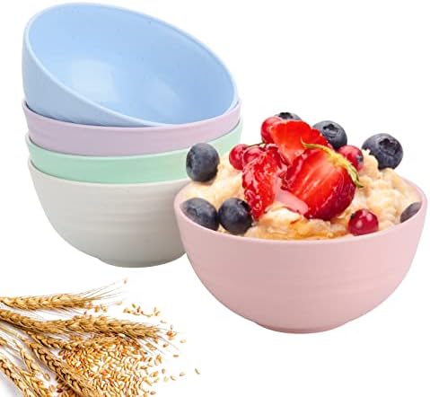 Unzerbrechliche Müslischalen, Groß, 680 Ml, 5 Stück, Leicht, Mikrowellen- Und Spülmaschinenfest, Umweltfreundlich, Für Reis, Salat, Nudeln, Suppenschalen