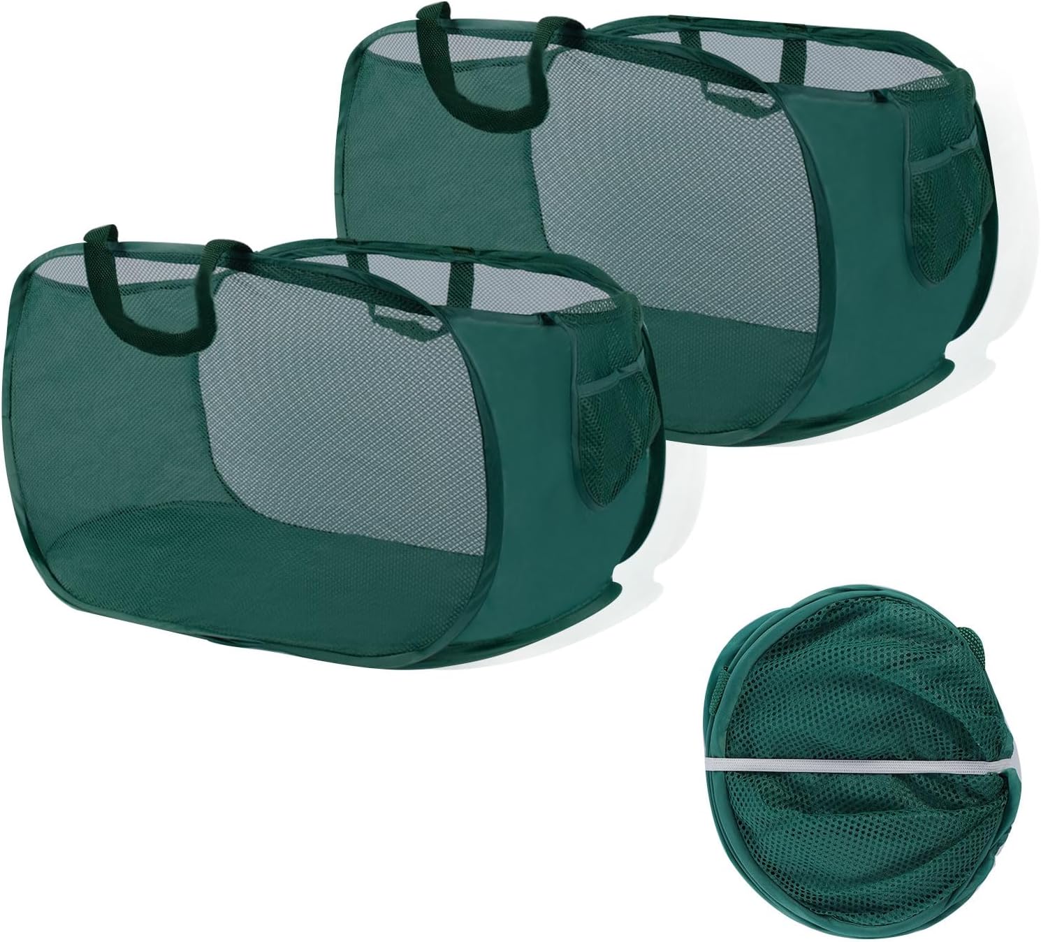 2 Stück Faltbarer Wäschekorb, 75l Pop Up Wäschekorb Faltbar (36 X 36 X 58 Cm) Wäschetonne Wäschekorbe Klappbar Mit Griff, Aufbewahrungskorb Für Kinderzimmer Camping Und Reisen