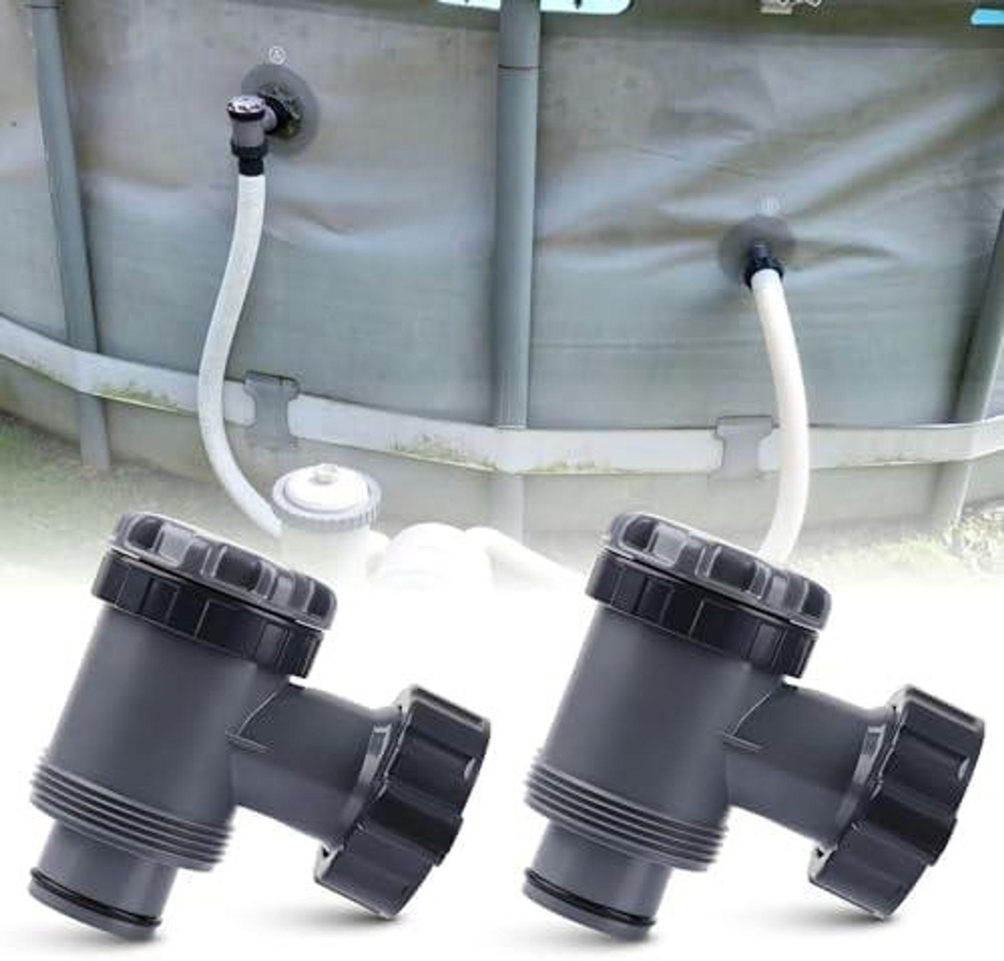 Ersatz-kolbenventil, 2er-pack, 38 Mm Absperrventil Für Aufstellpools, Passend Für 1 1/2"-schläuche, Kompatibel Mit Standard-poolfilterpumpen