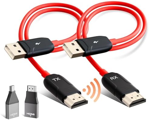 Wireless Hdmi Transmitter And Receiver, 5.8g Kabellos Funkübertragung 4k Dekodierung, Hdmi Wireless Funkübertragung Für Funk Streaming Video Audio File Von, Laptop, Pc Zu Hdtv, Projektor, Rot