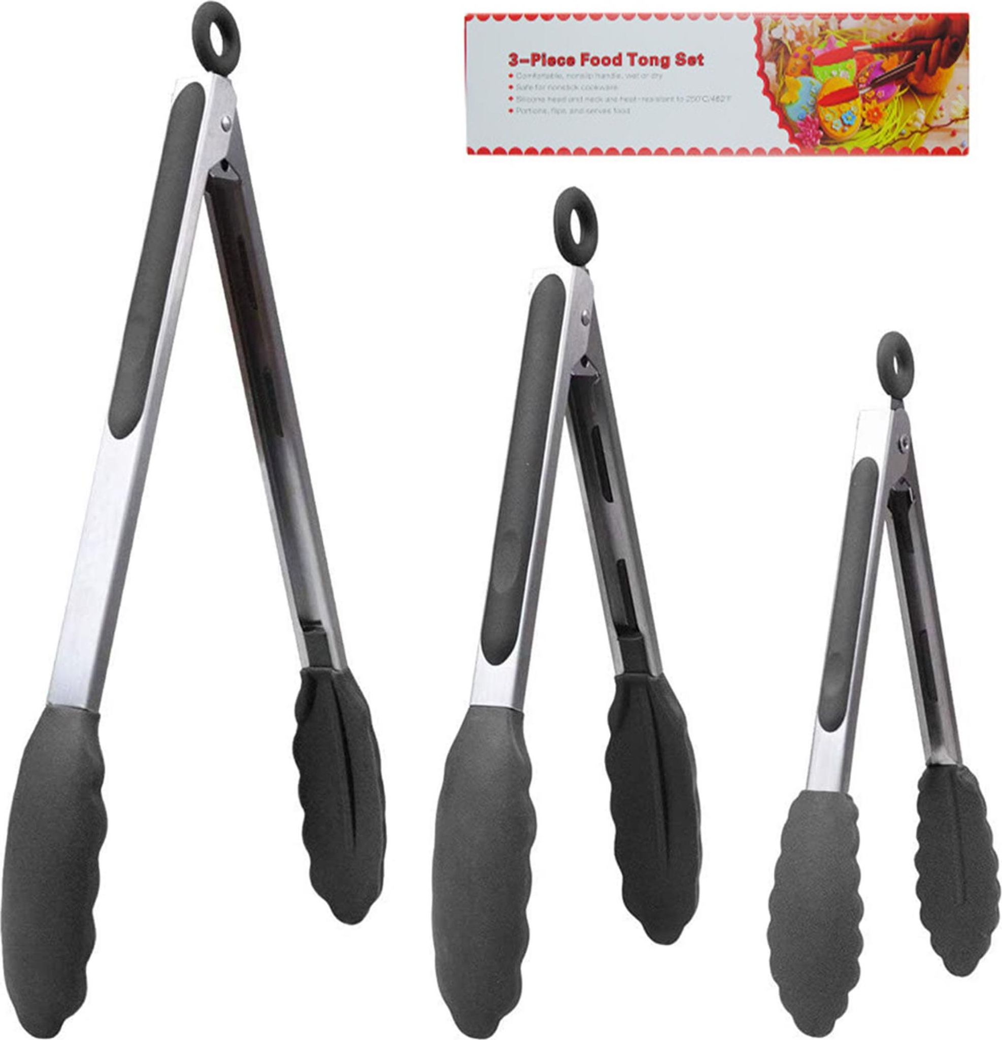 Koch- Und Grillzange, Edelstahl-küchenzange Mit Integrierter Basis, Silikon-servierzange, Hitzebeständige Zange, Kochen, Servieren, Grillen Mehrzweckzange
