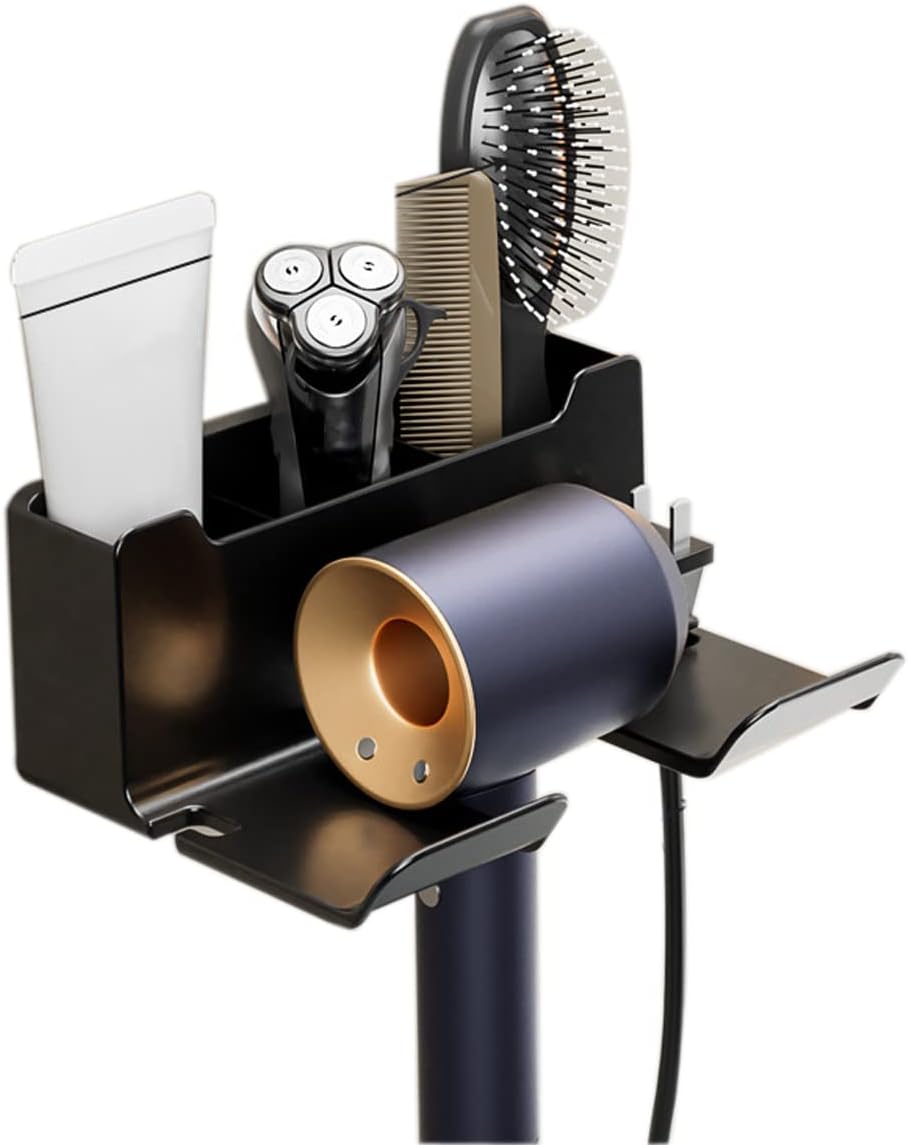 Fhnhalter Wand Ohne Bohren Schwarz, Fhn Halterung Mit Steckerhalter & Aufbewahrung, Selbstklebend Fnhalter Aus Abs Fš¹r Bad Barbershop Hotel
