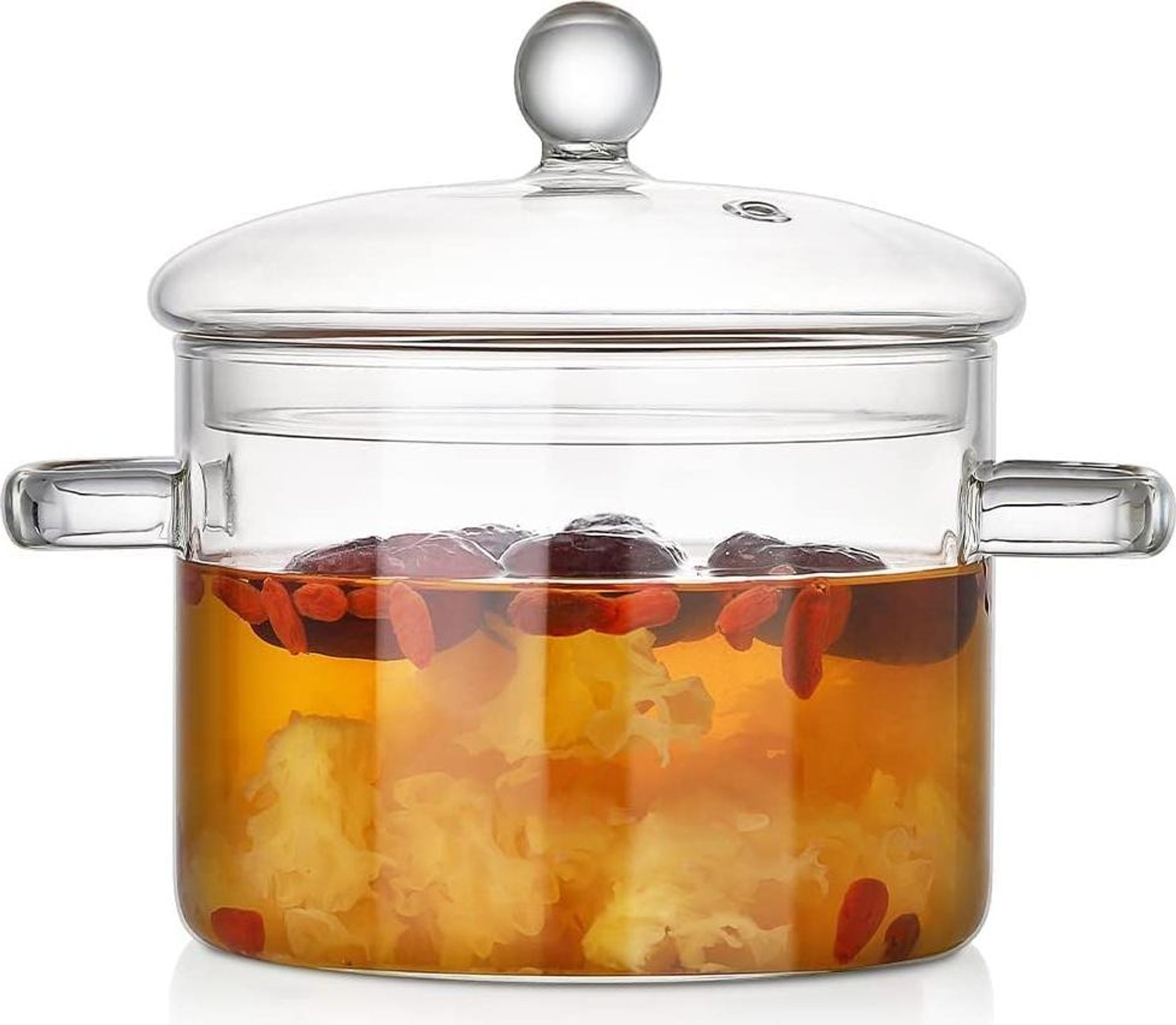 Glas Suppentopf Mit Deckel Hitzebeständiger Haushalts-kochtopf Aus Hochwertigem Borosilikatglas Transparenter Zweiohriger Topf Für Suppe Babynahrung Und Instantnudeln 1900 Ml