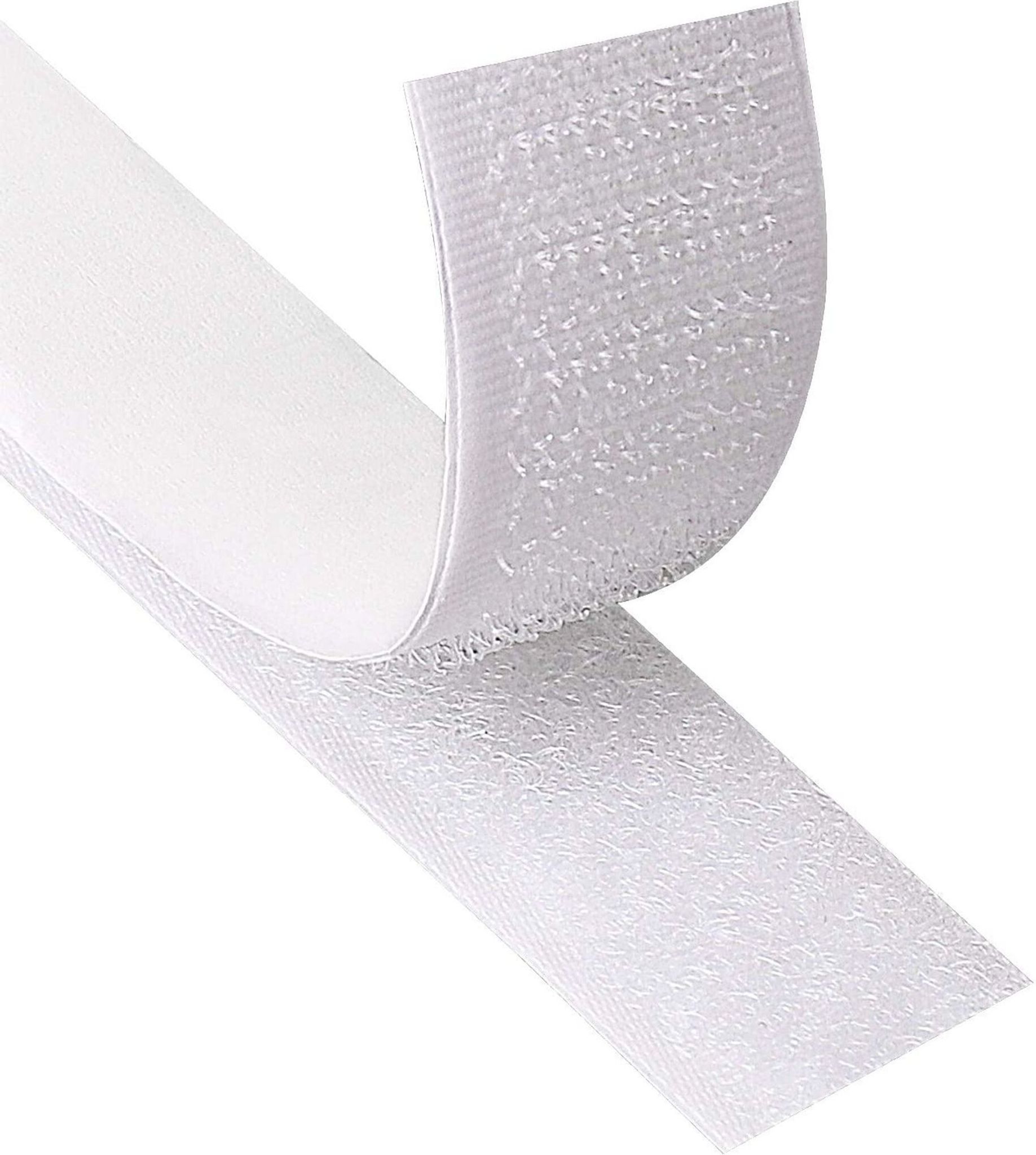 Klettband Selbstklebend 50m Extra Stark, Doppelseitig Klebende Mit Klettverschluss 20mm Breit Selbstklebendes Klebepad Flauschband Und Hakenband (weiß)