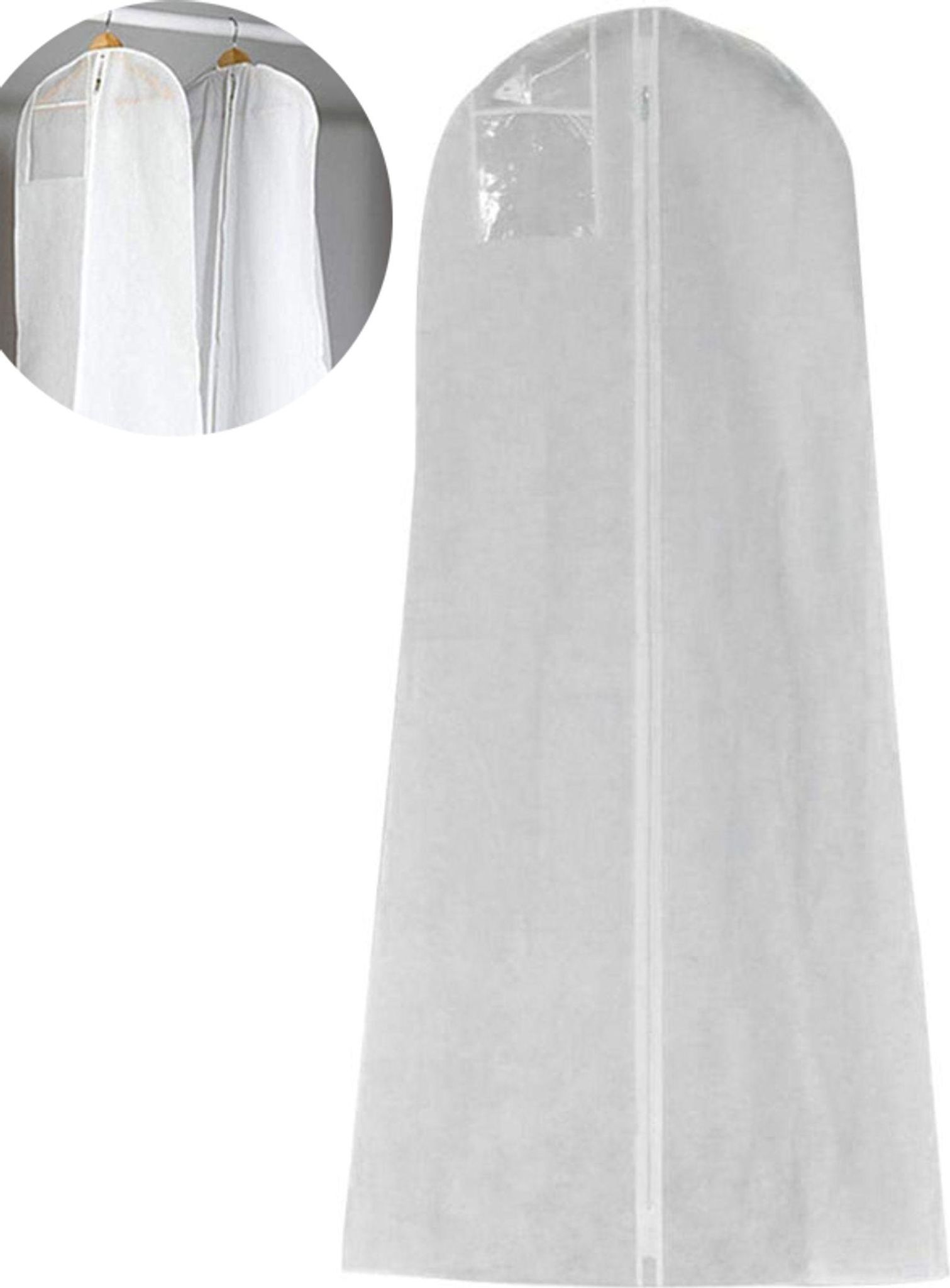 Atmungsaktiver Kleidersack Schutzhülle Für Brautkleider Abendkleider Anzüge Mäntel Anti-staub Hochzeitskleid Kleidersack Weiß 180 Cm