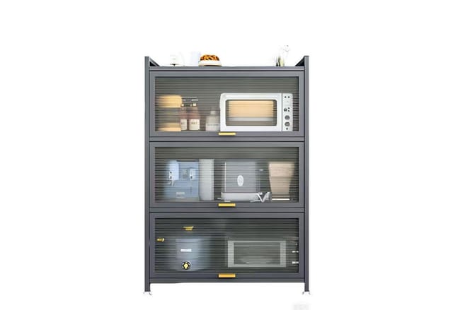Küchenschrank - K Ikido - 3 Türen - Metall - 60x32x112 Cm - Industriestil