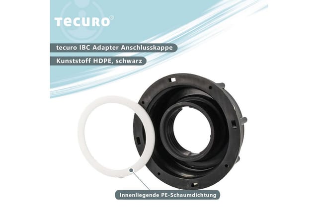 Tecuro - ibc Adapter Anschlusskappe mit Grobgewinde S60 x 6 und Innengewinde 3/4 Zoll, hdpe