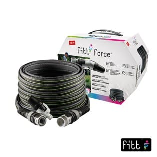Fitt - Force 5/8' 25 M - Wasserschlauch Für Den Garten Zur Bewässerung, Kompakt, Leicht Und Robust Für Intensive Verwendung Mit Lanze, Grau Mit Grünen Streifen