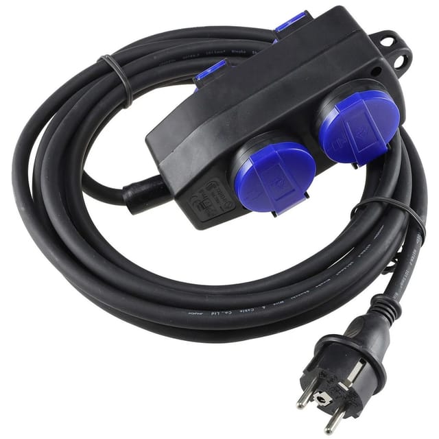 ChiliTec 4-fach Steckdosenblock mit 5m Kabel Schutzkontakt-Steckdosen