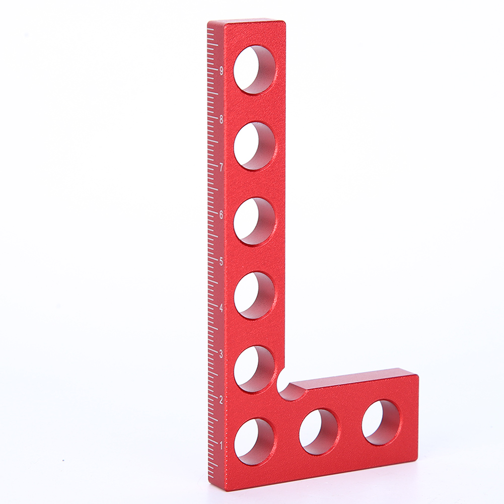 90°-positionierwinkel, Rechtwinkliges Lineal, Holzbearbeitungswerkzeug, Metrisches Lineal 0–100 Mm, Rot