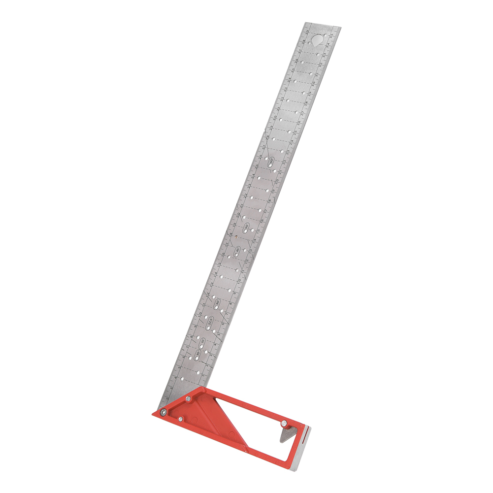 Quadratischer Holzbearbeitungslineal Aus Edelstahl 45° / 90° Schreinerwerkzeug Mit Mehrwinkel (40 Cm)