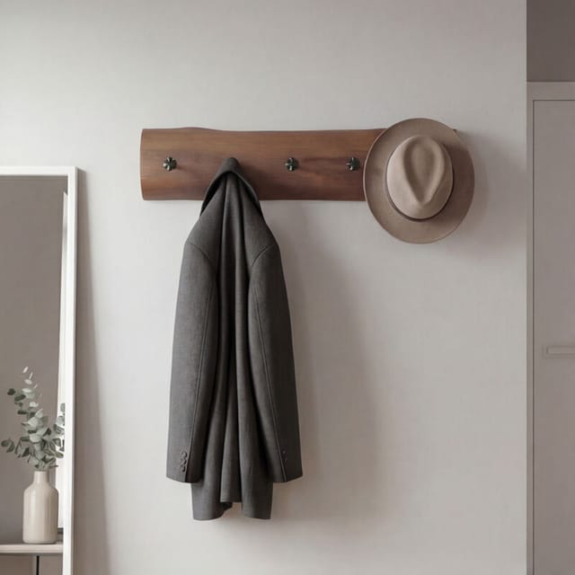 Licht-erlebnisse - Treibholz Wandhaken Holz Garderobe 49,5 cm Modern