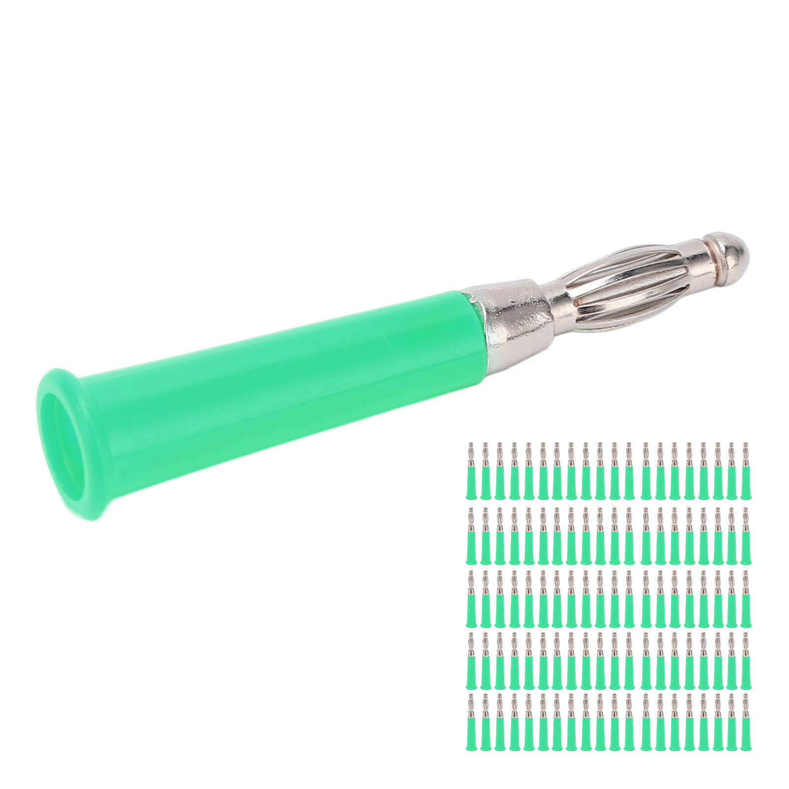 100-teiliges Bananenstecker-set (4 Mm) Zum Schweißen Für Maschinen Und Anlagen, Artikelnummer J.10010grün