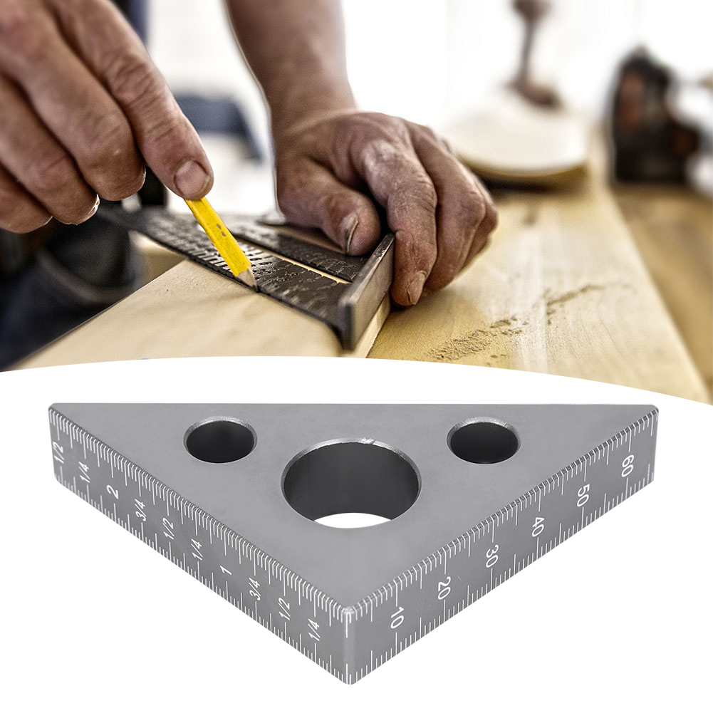 Dreiecklineal Aus Aluminiumlegierung, 45/90 Grad, Mattiert, Rechtwinklig, Werkzeug Für Holzbearbeitung