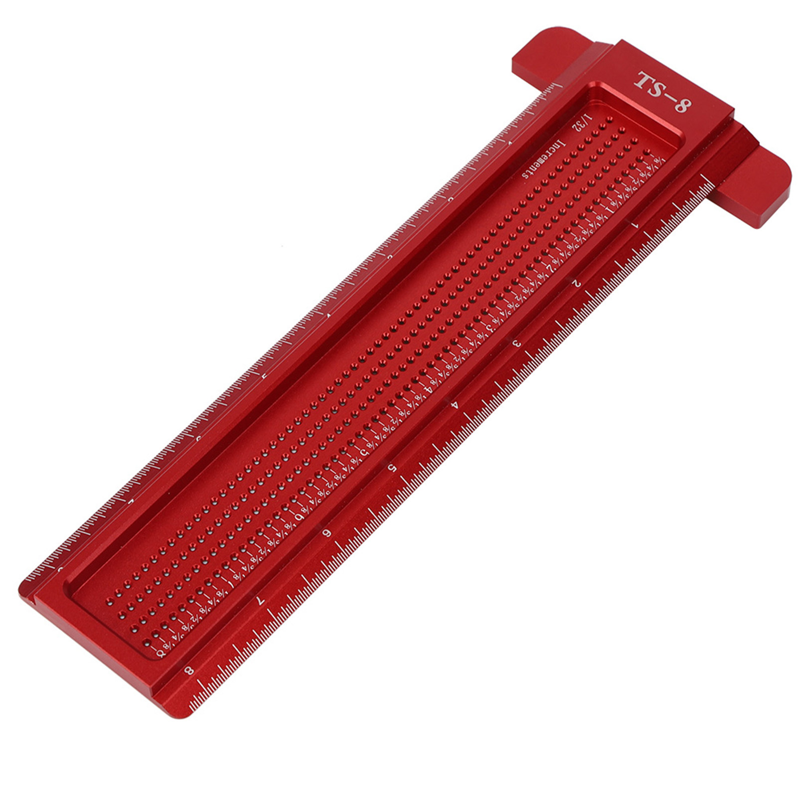 Ts-8 Lochlineal Für Holzbearbeitung, Aluminium, T-förmiges Messwerkzeug, Mini-anreißnadel Für Beschläge (rot)