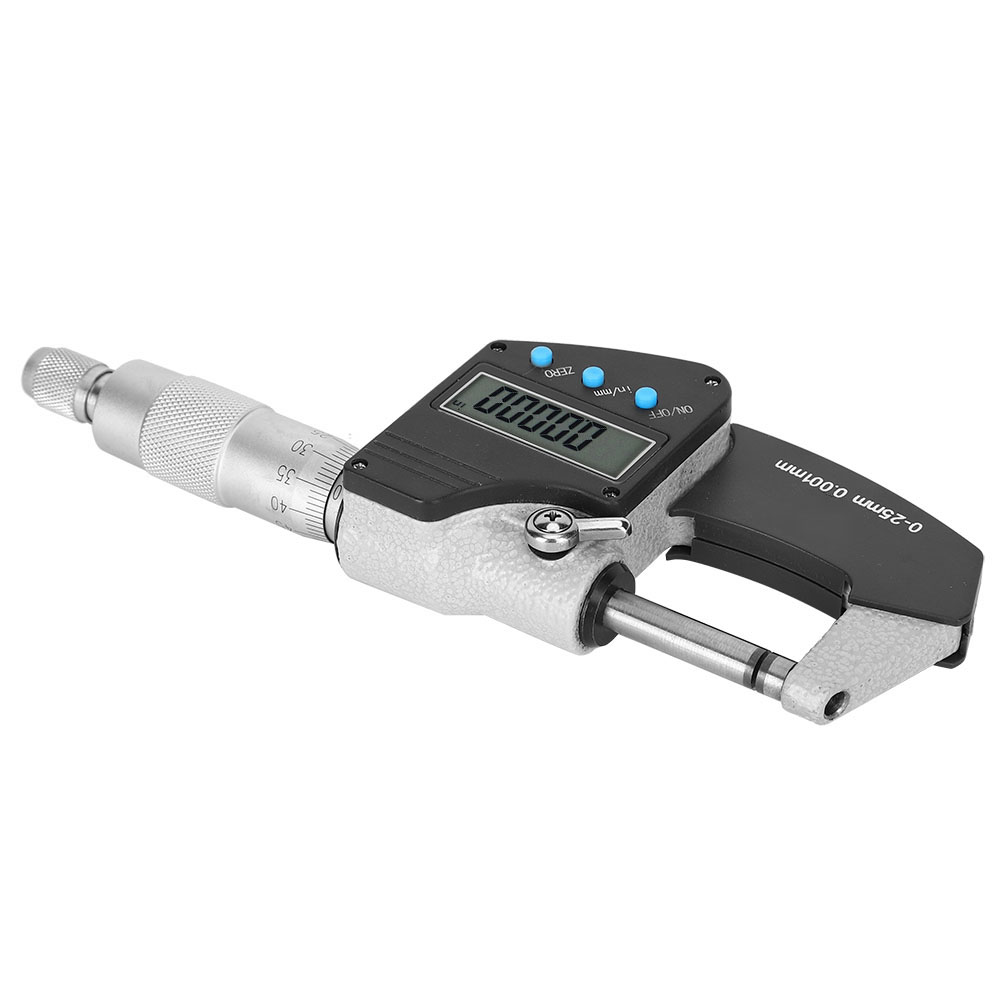 Mikrometer Mit Großem Display, Digital, Metrisch/imperial, Genauigkeit 0,001 Mm, 0,25 Mm Außendurchmesser