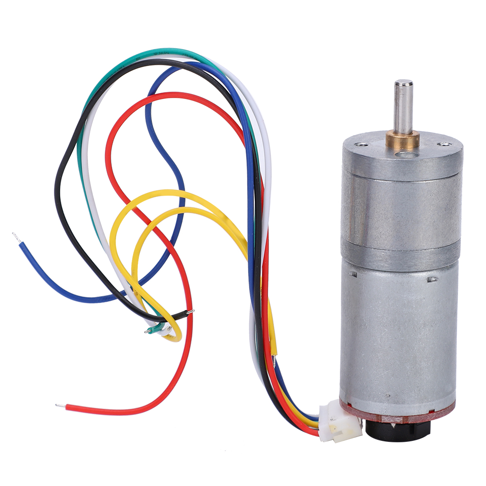 Gleichstrom-getriebemotor Mit Drehzahlgeber, Bürsten-gleichstrommotor, Untersetzungsgetriebe, Kupfer, Edelstahl, Ga25‑370dc12v 100rpm