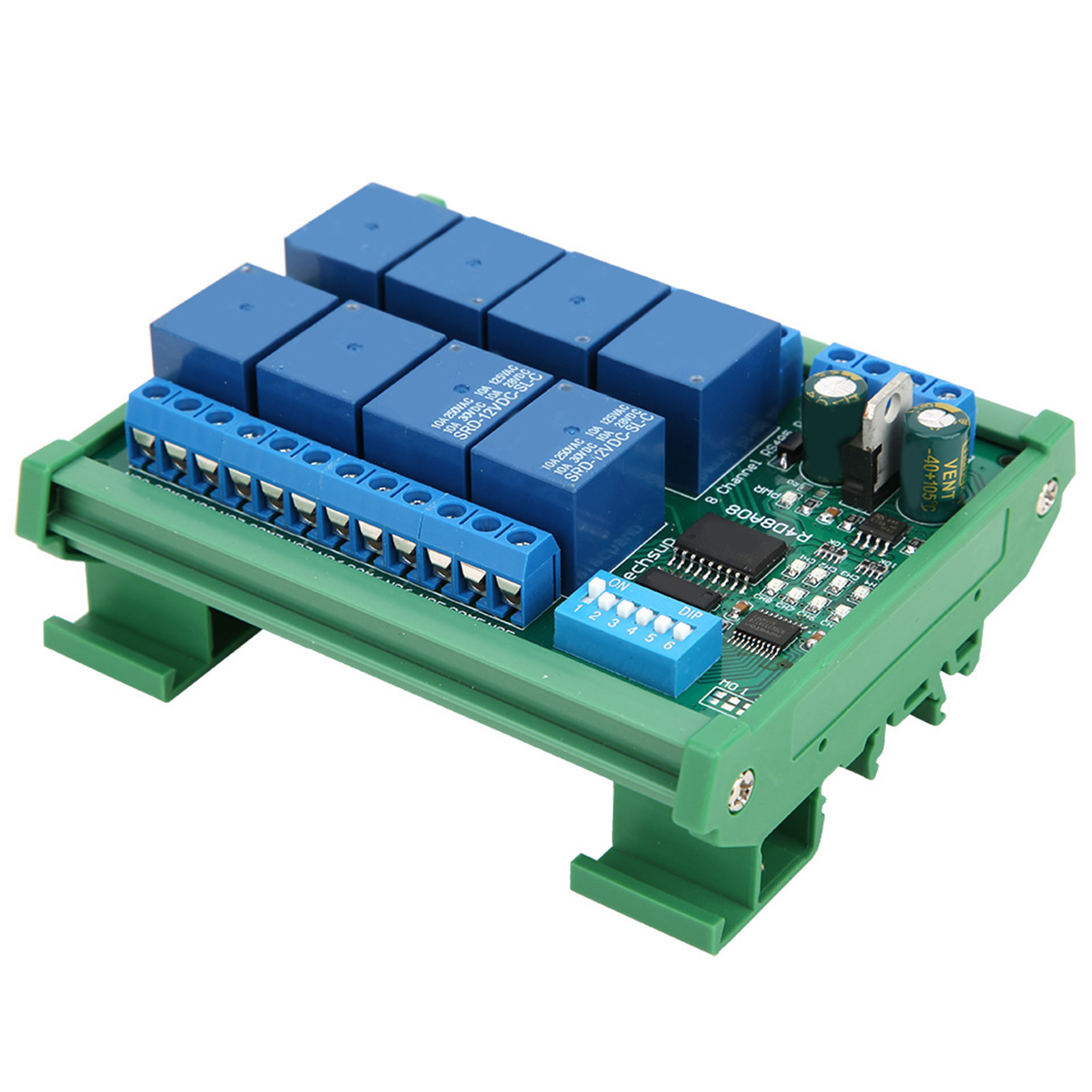 12v 8-kanal-rs485-relais-sps-erweiterungskarte Für Rtu-protokoll-fernbedienung(r4d8a08 R Avec Botier Pour Rail Din)