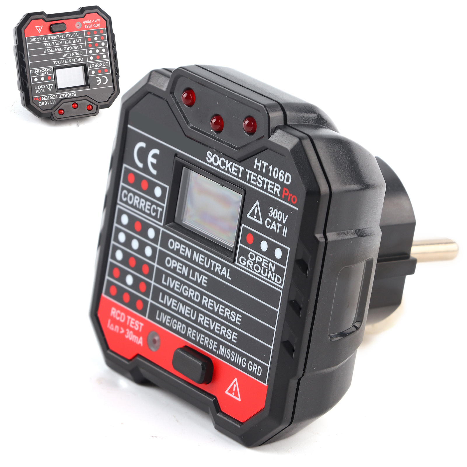 Elektrischer Steckdosentester Mit Digitaler Anzeige, Fehlerprüfer, Wandstecker (ac48–250 V, Eu-stecker)