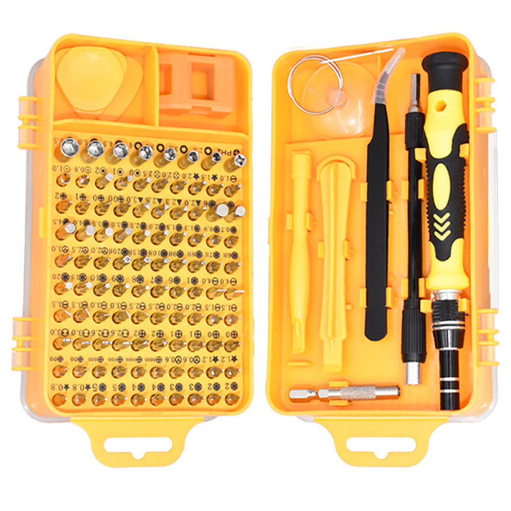 115-in-1-schraubendreher-set, Multifunktionales Werkzeug Zur Reparatur Und Demontage Von Uhren Und Handys, Gelb