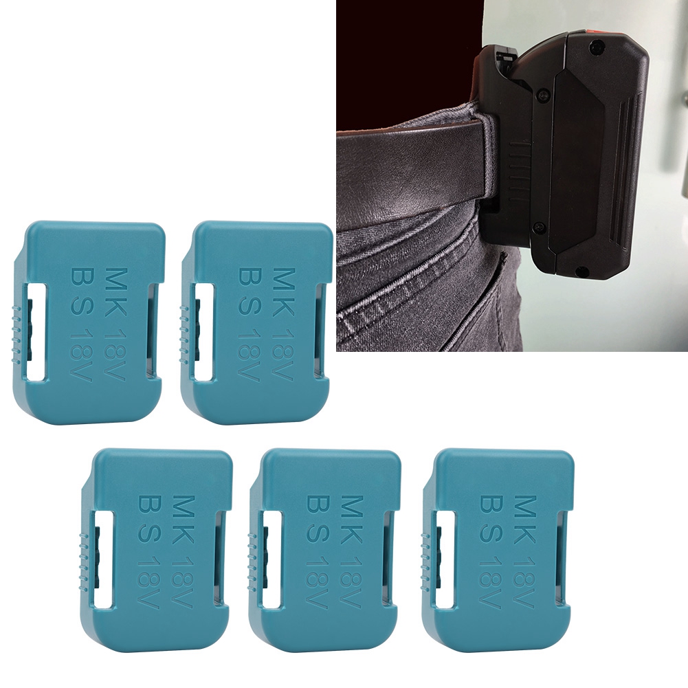5-teiliges Lithium-batterie-aufbewahrungsregal Mit Gürtelschlitz Für Makita 18v Befestigungsgeräte, Cyan