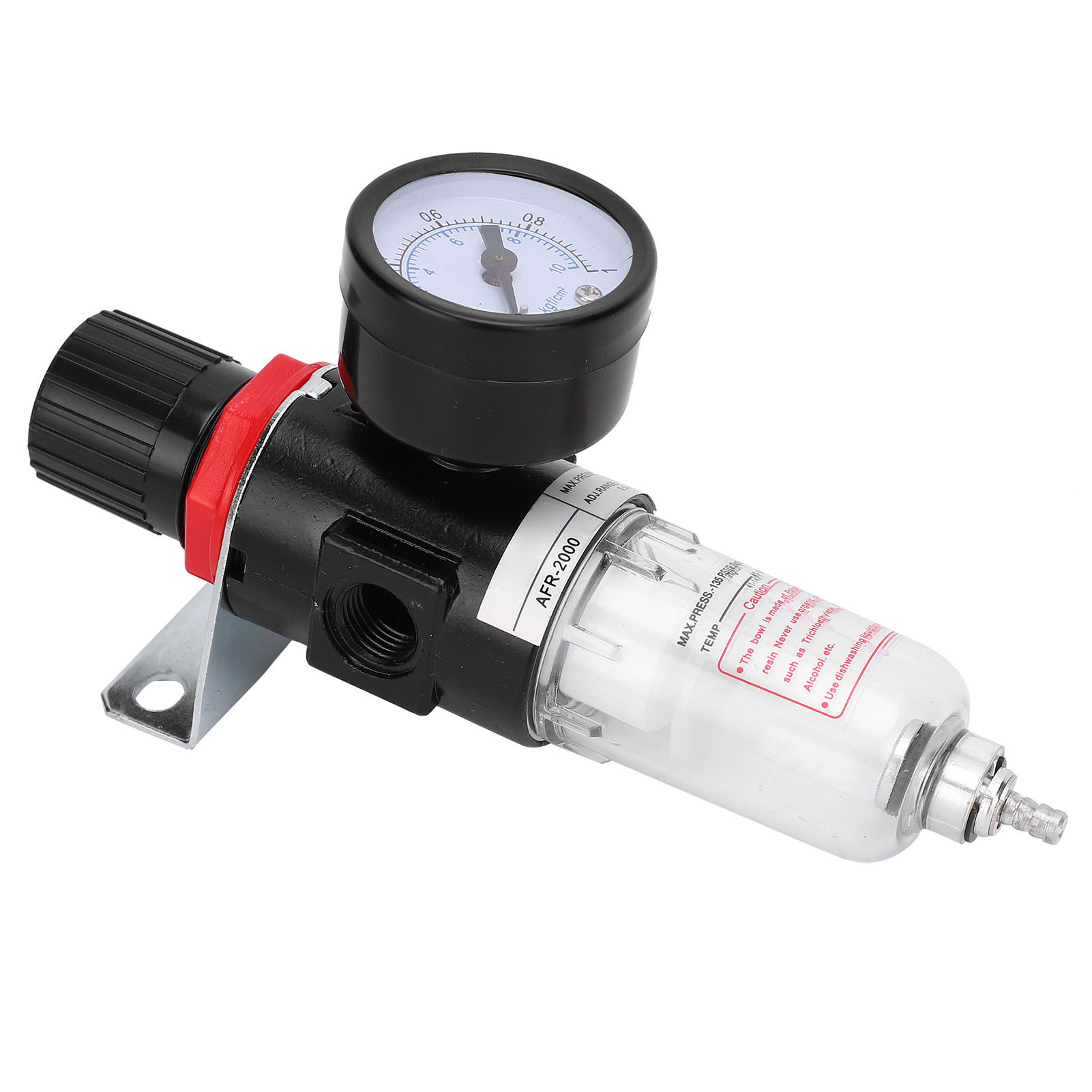 Luftfilter-druckregler-manometer Bsp1/4 Zoll Mit Halterung 0–10 Bar Für Netzteil