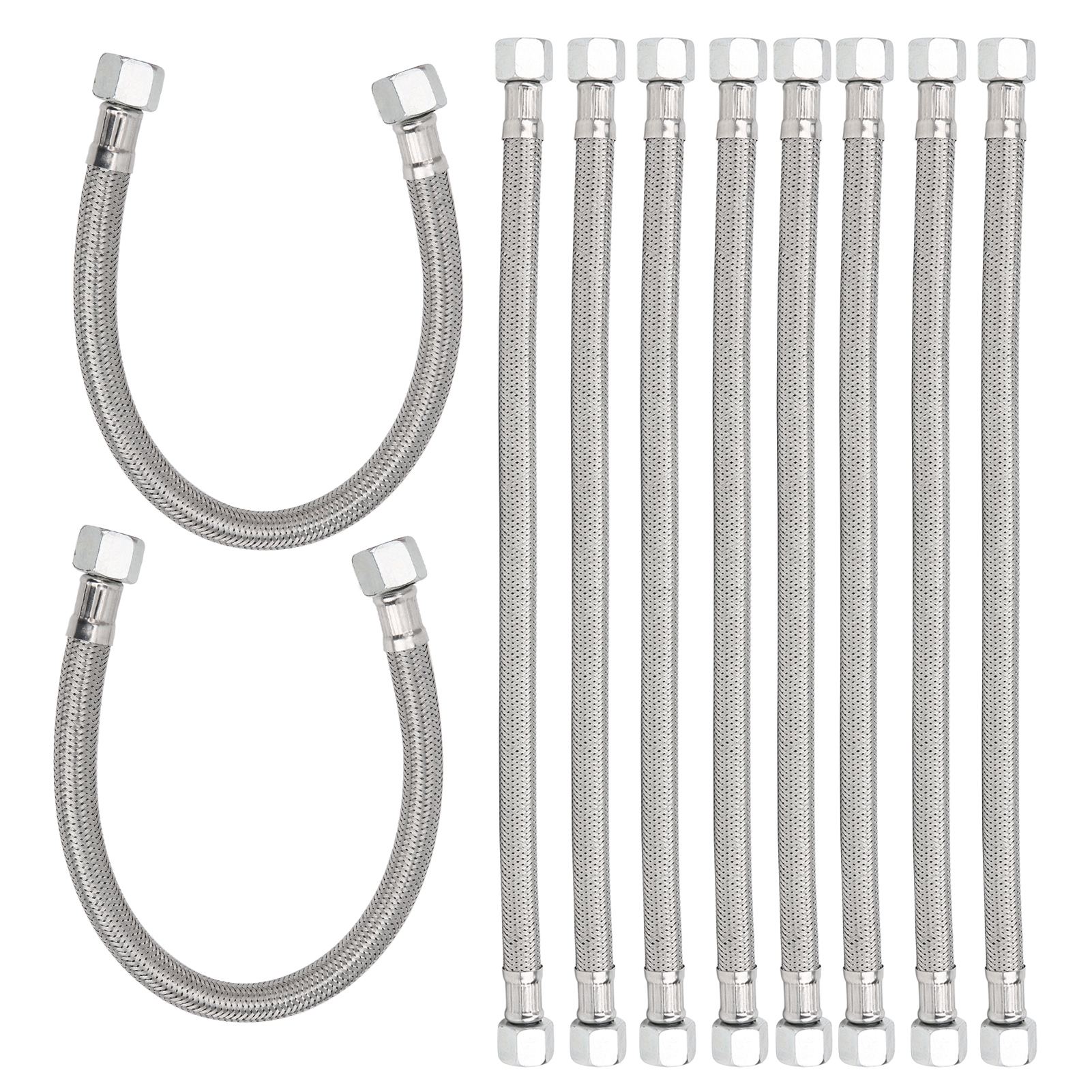 10 Stück Luftkompressor-elementschlauch, Bremsschlauch, Geräuscharm, Ölfrei, Leitungsrohr, 3/8 Zoll, Abgeschrägt, Stahlguss, 42 Cm