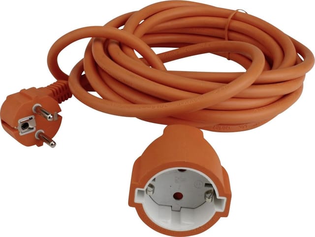 Unitec - Verlängerungskabel Innen 5 Meter H05VV-F3G1,5, orange Verlängerungskabel