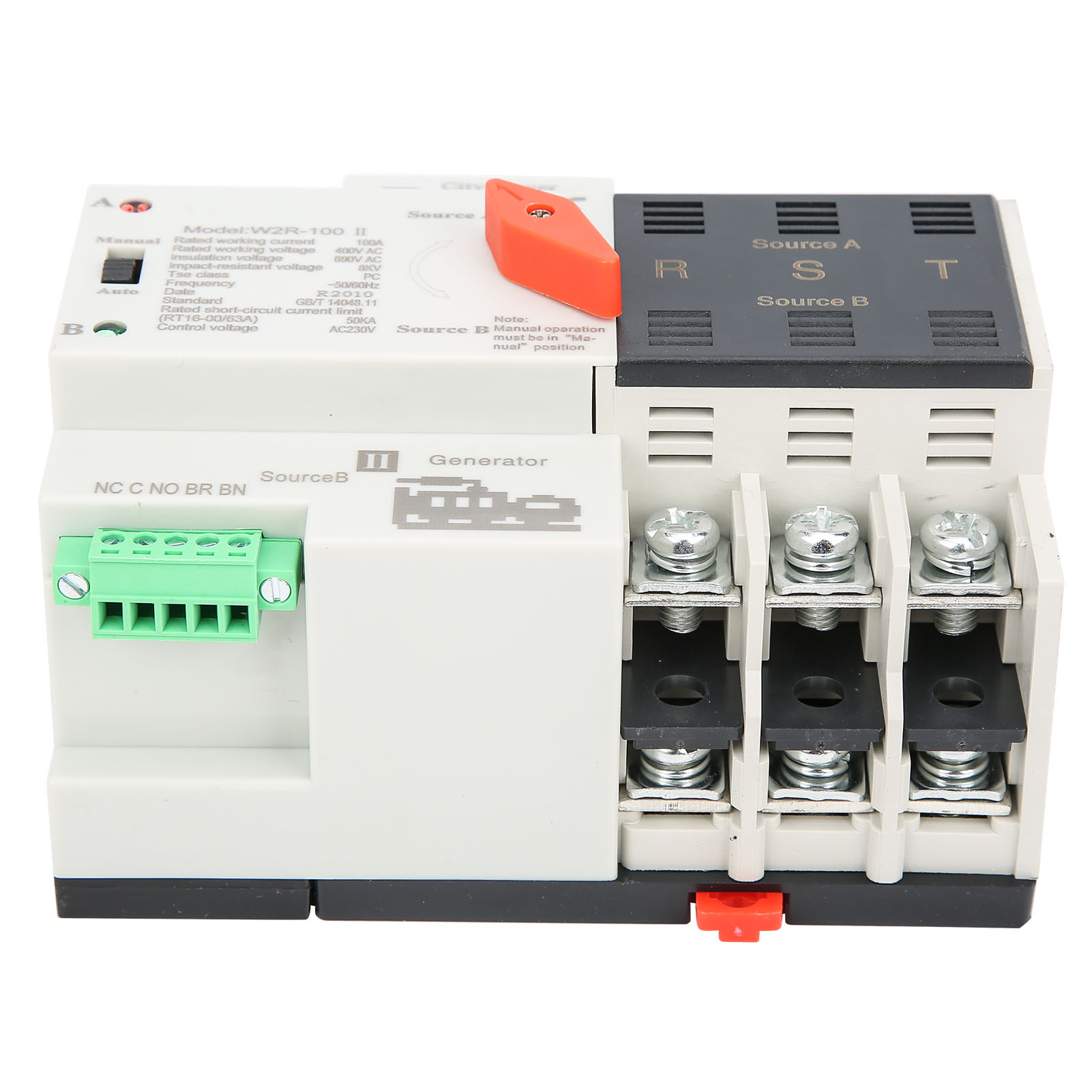 W2r-100 Automatischer Dual-power-umschalter 3p 100a 50hz Stromumschalter