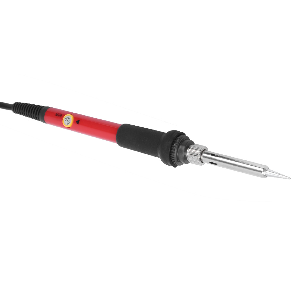 15-teiliges Elektrisches Lötkolben-set, Rot, Temperaturregelung, Holzschweißwerkzeuge, 60 W, Eu-stecker 220 V