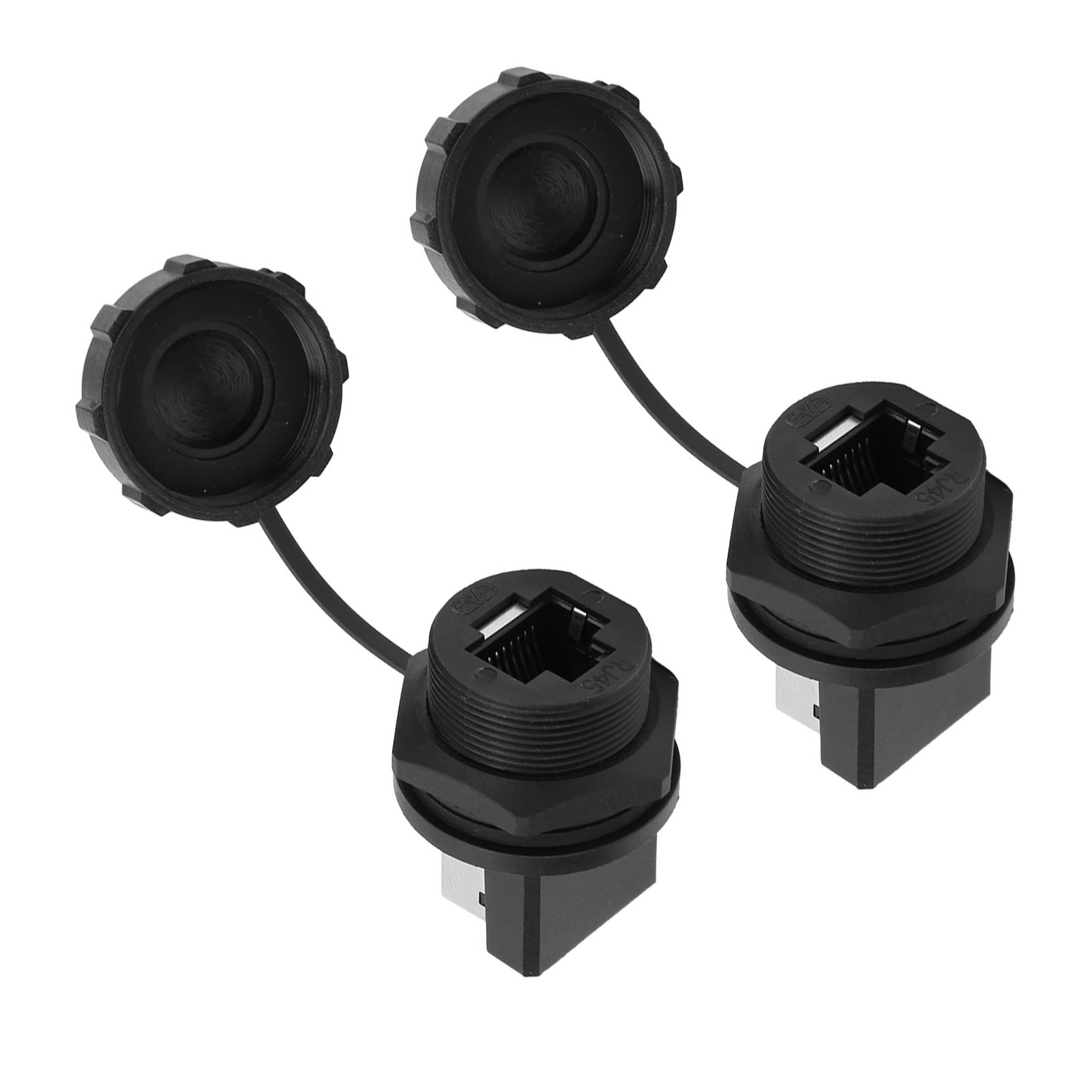 2 Stück Rj45-180° Rj45-anschlussleiste, Wasserdichter Rj45-adapter Für Den Außenbereich (ip67)