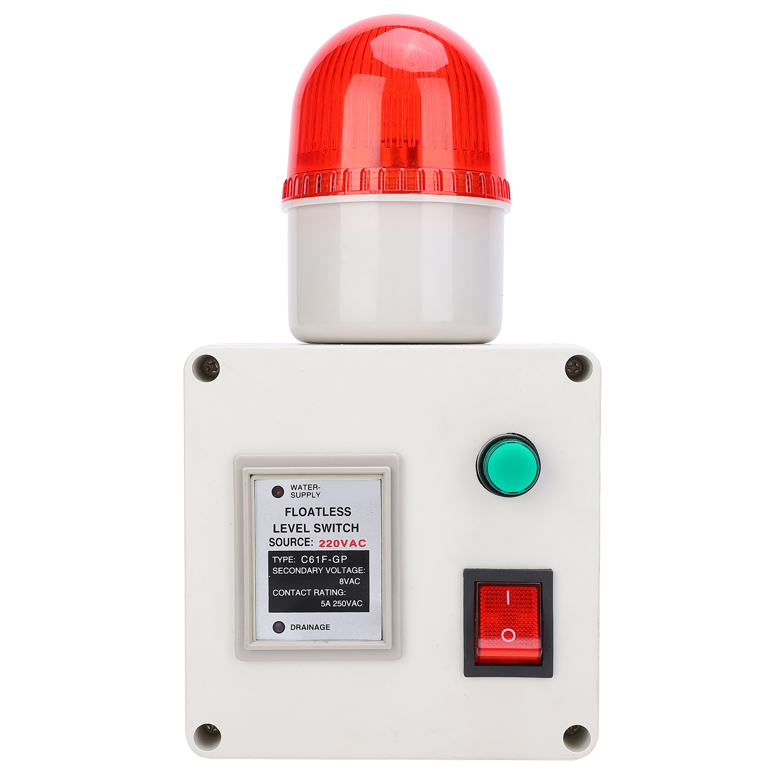 Niedrigflüssigkeitsstandsensor Mit Wassermangelalarm (90 Db) Und Schalldämpfer, Eu-stecker, 220 V Ac