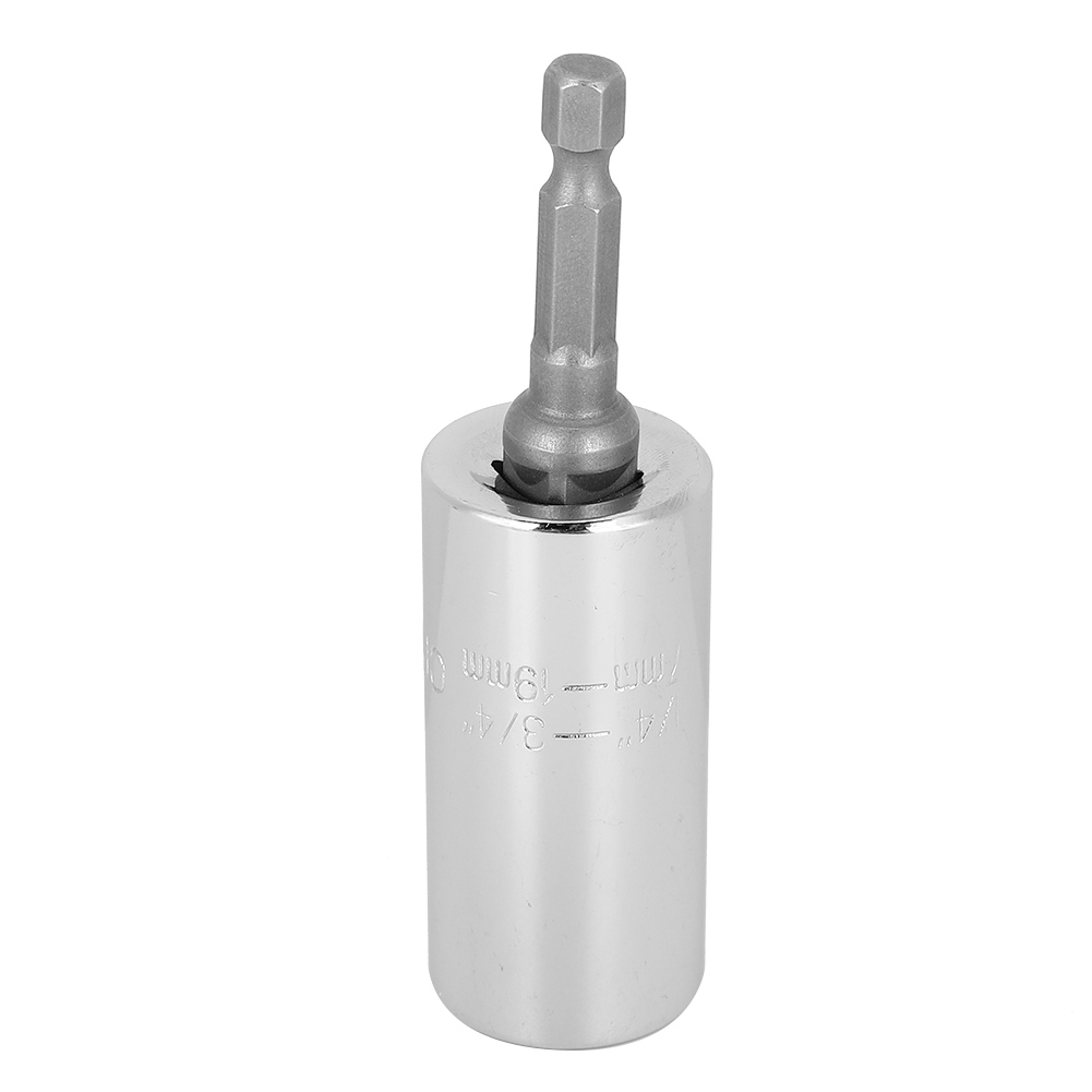 Universal-steckschlüssel 3/8 Multifunktional Silber 55 Stahl + Pleuelstange Manuelles Werkzeug 7-19mm