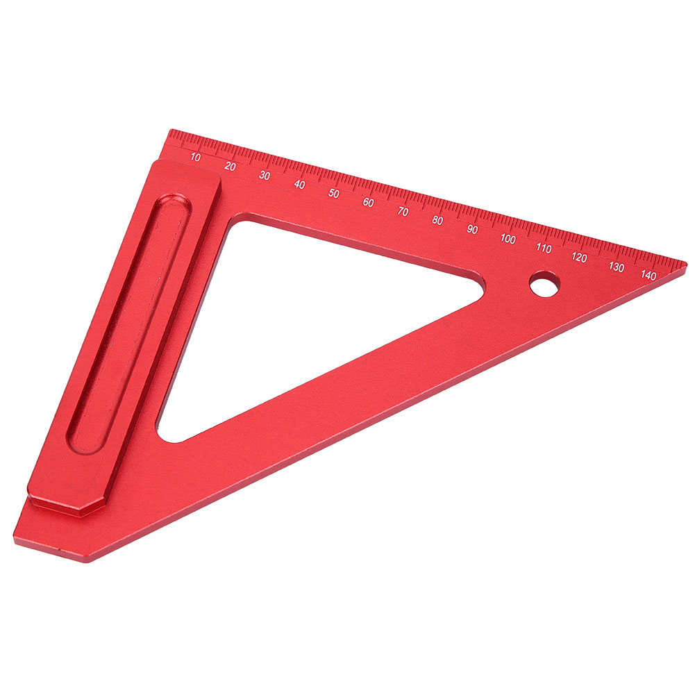 Dreiecklineal Für Holzbearbeitung, Rote Aluminiumlegierung, Tischler-messwerkzeug, 150 Mm, Sj-1