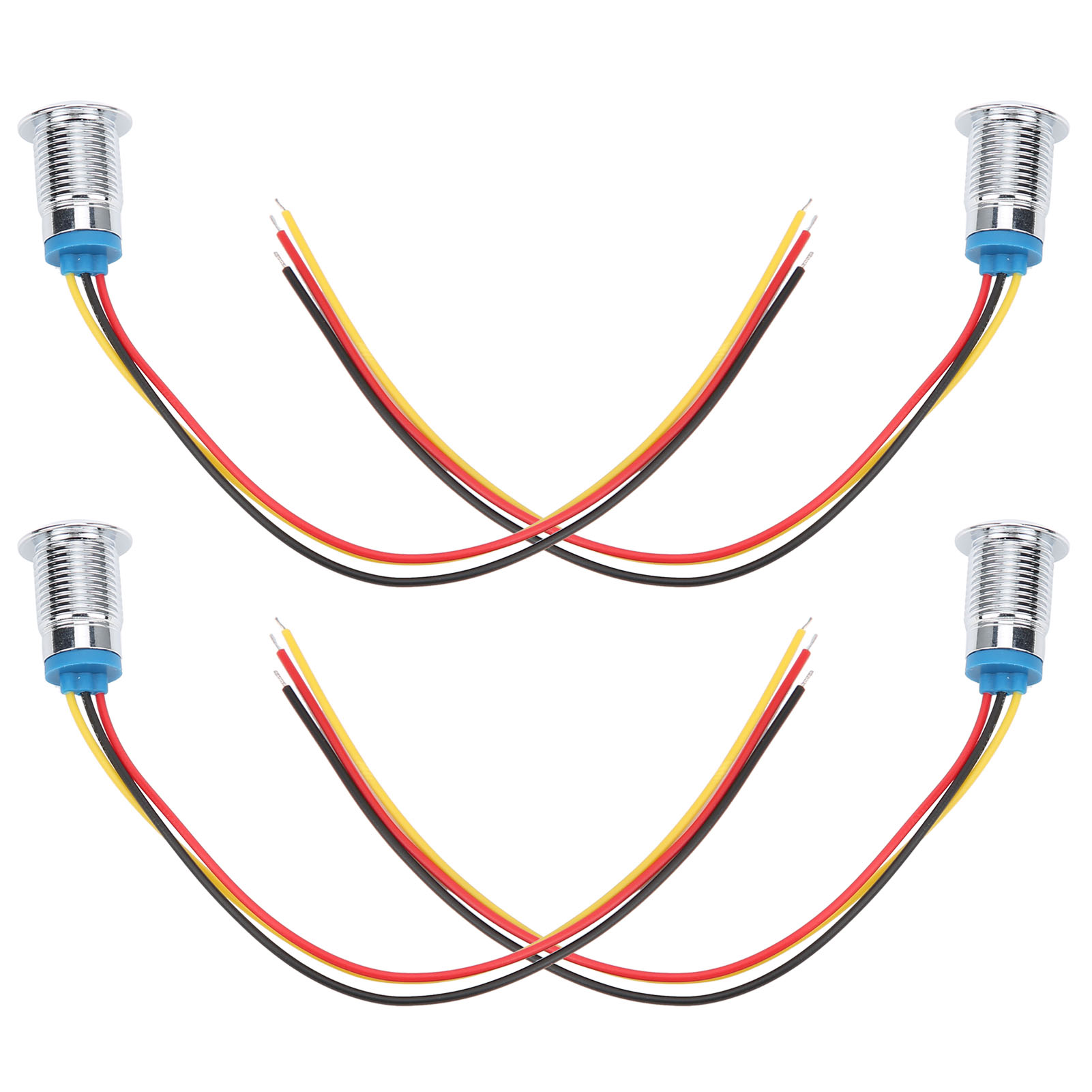 4er-set Wasserdichte Led-anzeigeleuchten, Standard-negativlampen, Industriebedarf, 12 Mm, 110–220 V, Rot Und Gelb