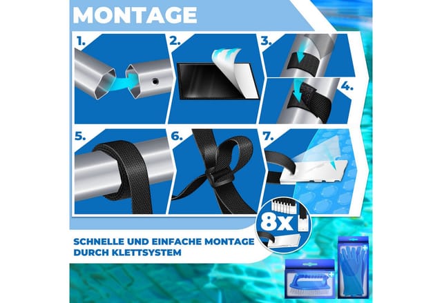 Pool Aufroller Premium Aufrollsystem 1 05m - 6 15 m für Solarplane mobiles Aufrollvorrichtung für Poolplane & Abdeckung inkl. Bänder Silber / Weiß