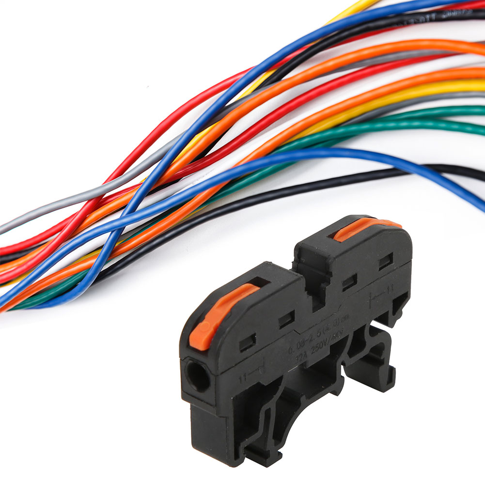 10 Stück 11–28 Awg Pct-211 Universal-drahtverbinder-klemmenblock Mit Loch, Schwarz