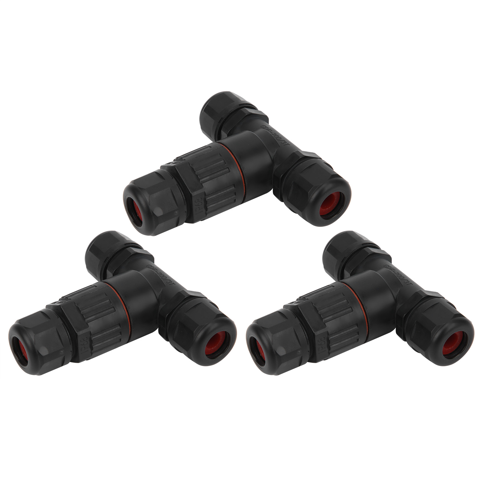 3 Stück Ip68 Wasserdichte Stecker, Elektrische Kabel, 3-wege-t-form, Zubehör Für Den Außenbereich Und Industrielle Anwendungen