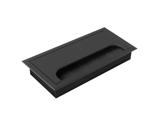 Ms Beschläge - Kabeldurchlassdose Aluminium Kabelführung Bürstendichtung Schwarz eloxiert 80x160mm