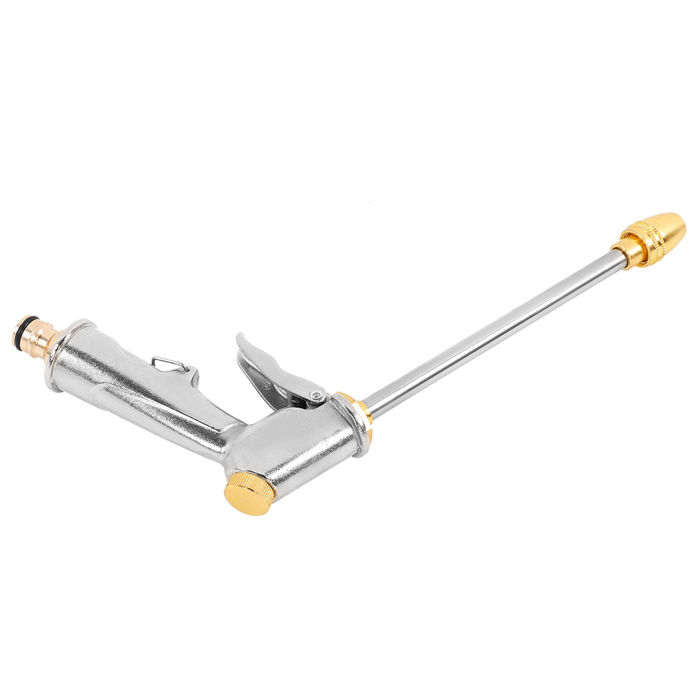 Hochdruck-wasserspritzpistole Mit Langem Schlauch, Messingdüse, Verstellbar, Für Autowäsche Und Gartenbewässerung