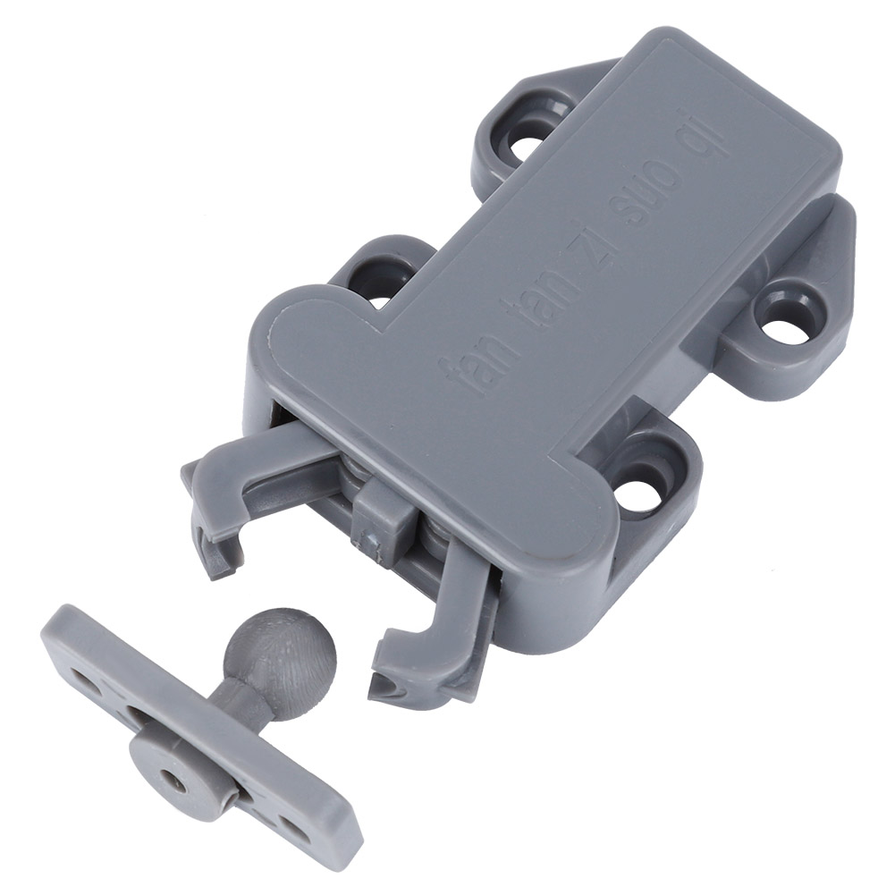 Sets Nylon-schubladenriegel Mit Rückprallschutz, Selbstverriegelnd, Möbelbeschläge, Zubehör, Grau