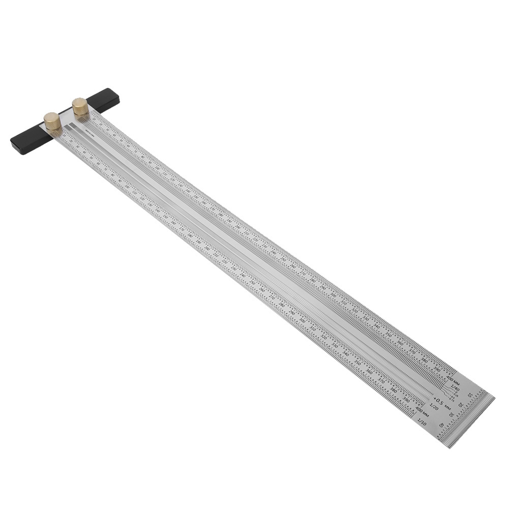 T-förmiger Lochlineal Aus Edelstahl, Anreißlehre, Holzbearbeitungs-markierungswerkzeug Mit Automatischem Stift, 400 Mm