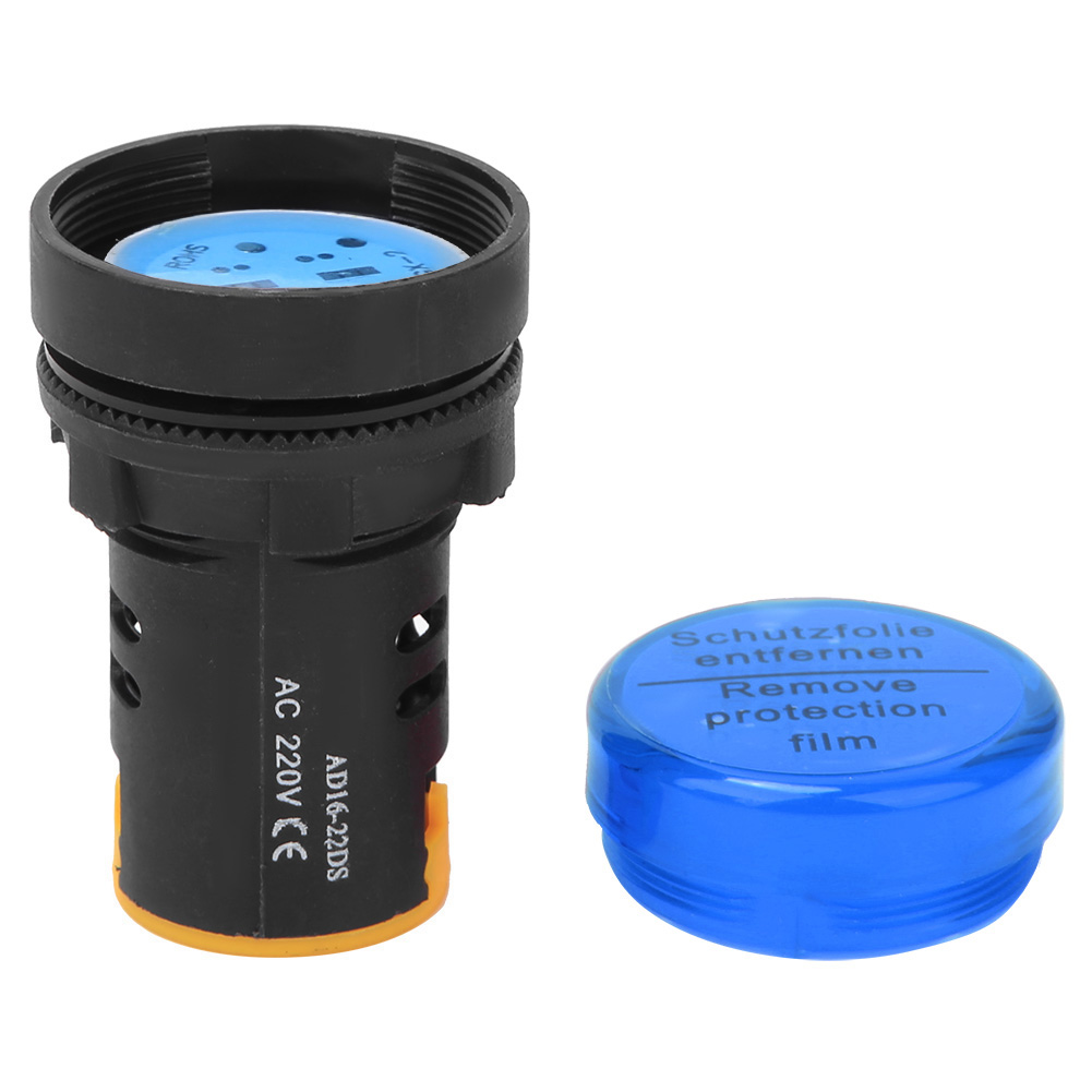 10 Stück Berm Led-betriebsanzeigeleuchte, Pc-gehäuse, Flammhemmend, 22 Mm Durchmesser, 220 V, Ad16-22d/s, Blau