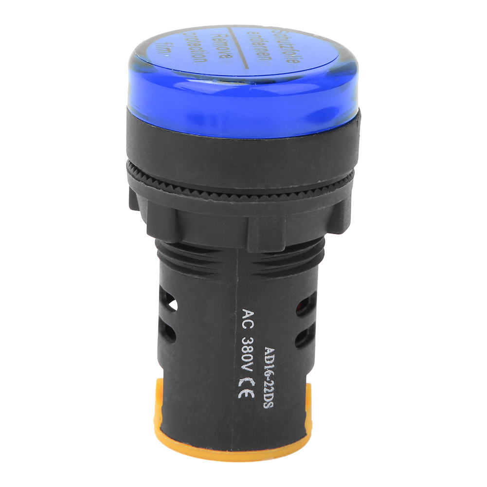 10 Stück Berm Led-betriebsanzeigeleuchte, Flammhemmendes Pc-gehäuse, 22 Mm Durchmesser, 380 V, Ad16-22d/s, Blau