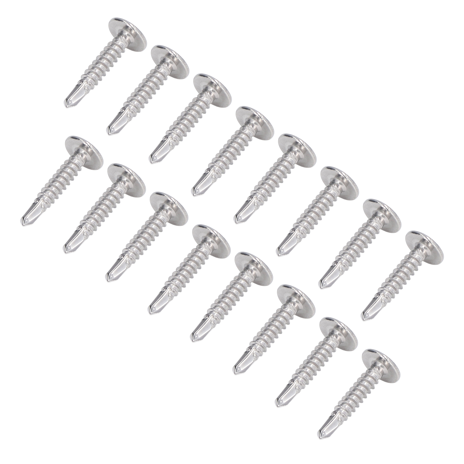 100-teiliges Set Selbstbohrender Schrauben Mit Rundem Unterlegscheibenkopf Aus Edelstahl, M4,8 X 25