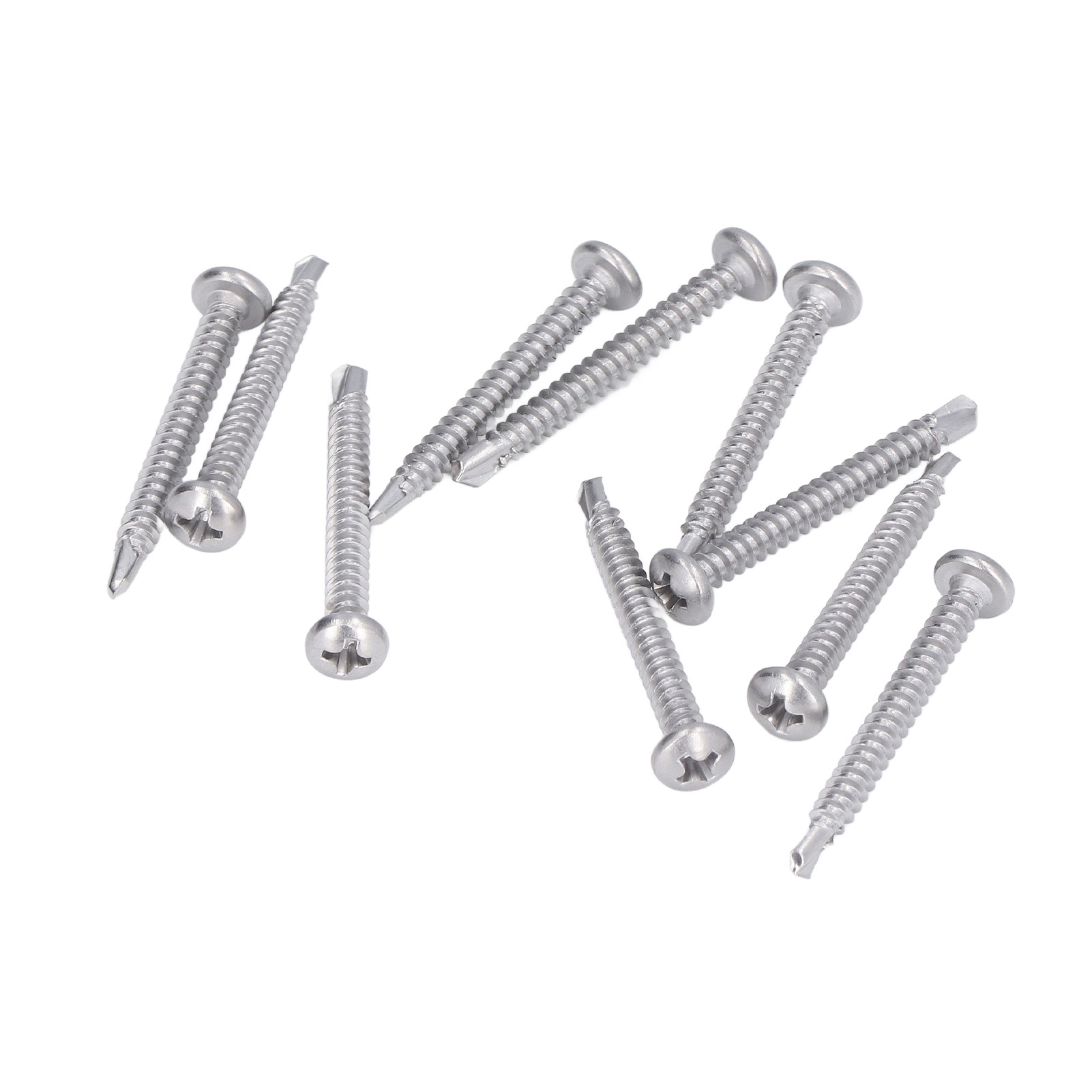 100 Stück Selbstbohrende Schrauben Aus Edelstahl Mit Kreuz- Und Rundkopf, M4,2 X 38, Befestigungselemente Für Maschinen