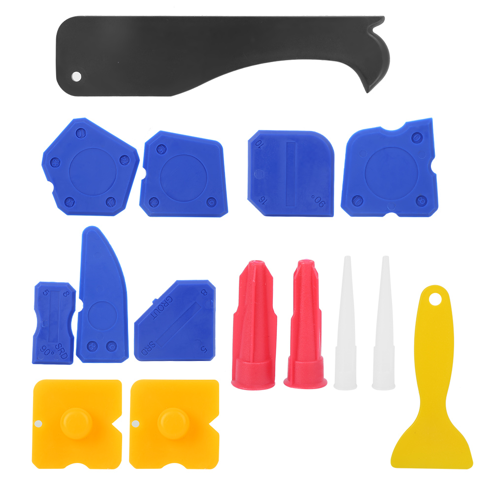 15-teiliges Set Silikon-dichtungswerkzeuge, Schaber, Spachtel, Reiniger, Glasfenster, Handbetriebenes Werkzeug