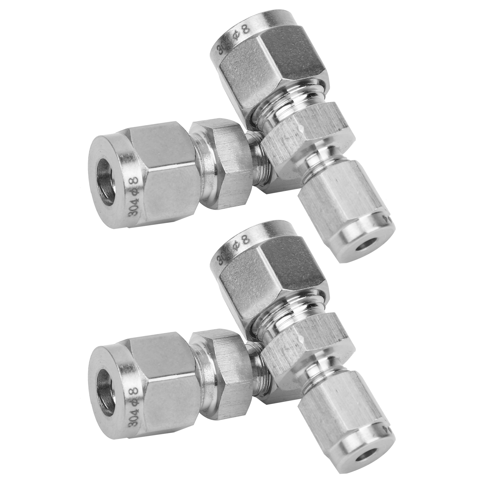 4 Stück Kompressionsrohrverschraubung Edelstahl Doppelklemmring-konverteradapter (ф4/ф8 )