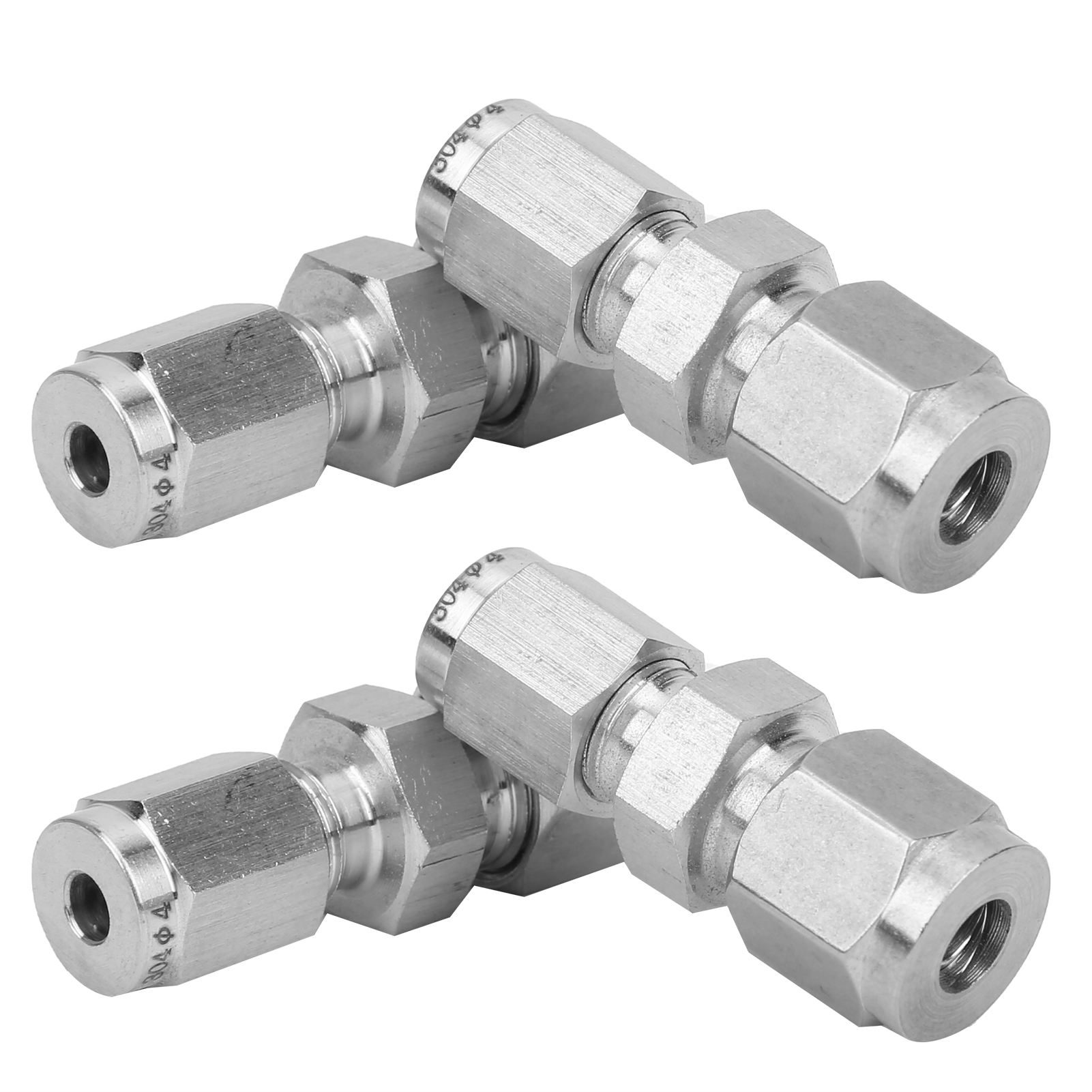 4 Stück Kompressionsrohrverschraubung Edelstahl Doppelklemmring-konverteradapter (ф4/ф6 )