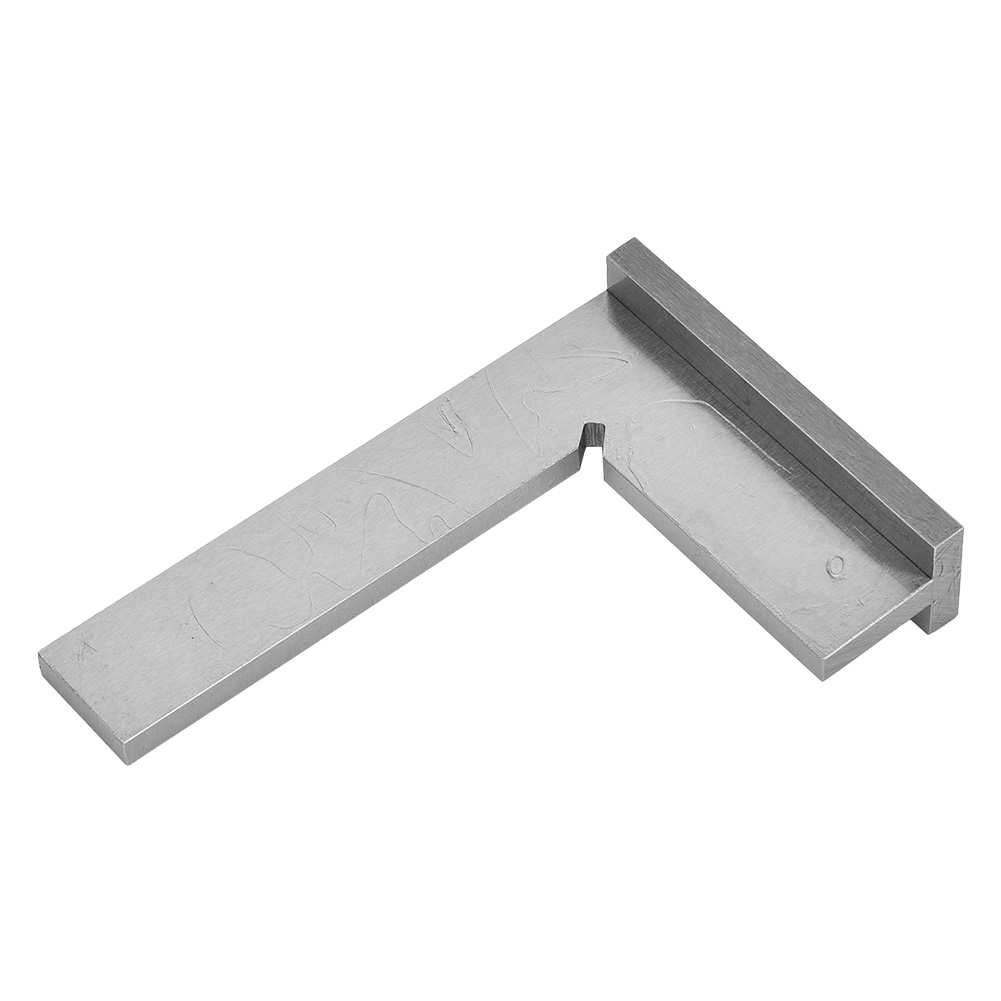 Winkelmesser, Ingenieurwinkel, Hohe Genauigkeit, Edelstahl, 90 Grad, Mit Halterung (200 X 130 Mm)
